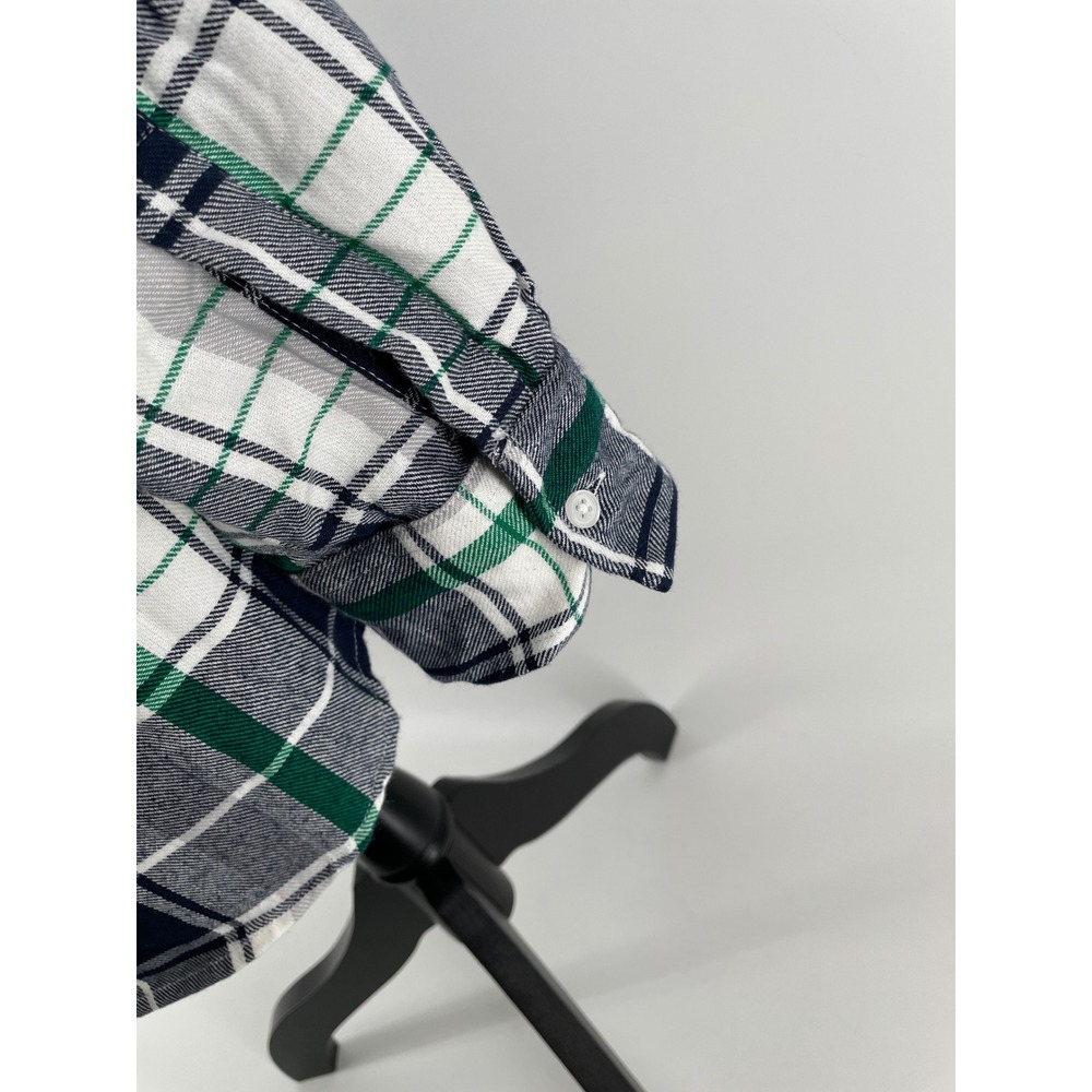 Notre Dame Plaid Flannel Top Womens Medium Navy Green Fighting Irish UG Apparel - Picture 9 of 9